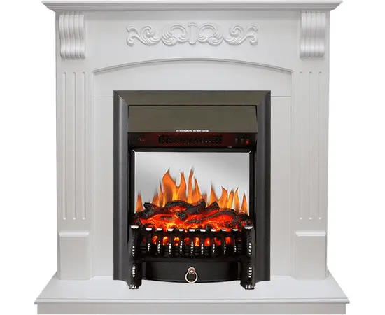 Каминокомплект Royal Flame Sorrento Белый дуб с очагом Fobos FX M Black Каминокомплект Royal Flame Sorrento Белый дуб с очагом Fobos FX M Black