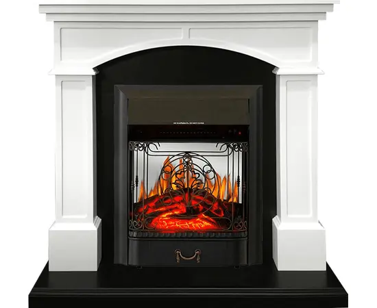 Каминокомплект Royal Flame Langford Белый с черным с очагом Majestic FX M Black