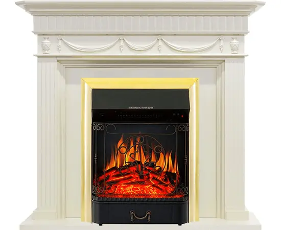 Каминокомплект Royal Flame Corfu Слоновая кость с очагом Majestic FX Brass