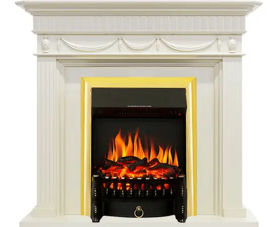 Каминокомплект Royal Flame Corfu Слоновая кость с очагом Fobos FX Brass