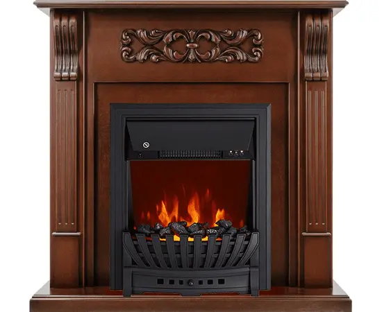 Каминокомплект Royal Flame Venice Махагон коричневый антик с очагом Aspen Black