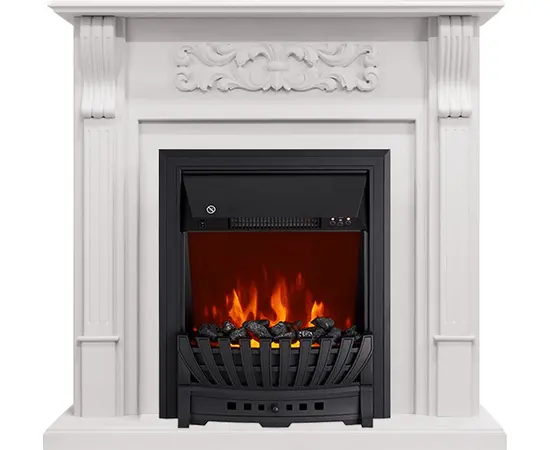 Каминокомплект Royal Flame Venice Фактурный белый с очагом Aspen Black