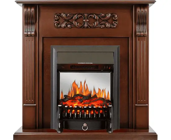 Каминокомплект Royal Flame Venice Махагон коричневый антик с очагом Fobos FX M Black Каминокомплект Royal Flame Venice Махагон коричневый антик с очагом Fobos FX M Black