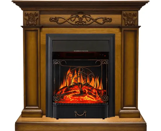 Каминокомплект Royal Flame Verona Дуб антик с очагом Majestic FX Black Каминокомплект Royal Flame Verona Дуб антик с очагом Majestic FX Black
