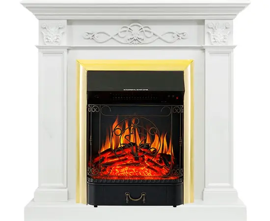 Каминокомплект Royal Flame Verona Белый дуб с очагом Majestic FX Brass