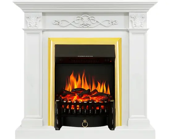 Каминокомплект Royal Flame Verona Белый дуб с очагом Fobos FX Brass