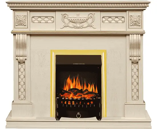 Каминокомплект Royal Flame Corsica Слоновая кость с патиной с очагом Fobos FX Brass