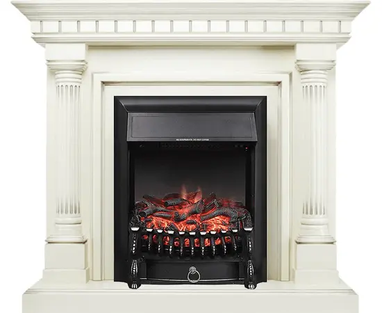 Каминокомплект Royal Flame Dallas Слоновая кость с патиной с очагом Fobos FX Black Каминокомплект Royal Flame Dallas Слоновая кость с патиной с очагом Fobos FX Black