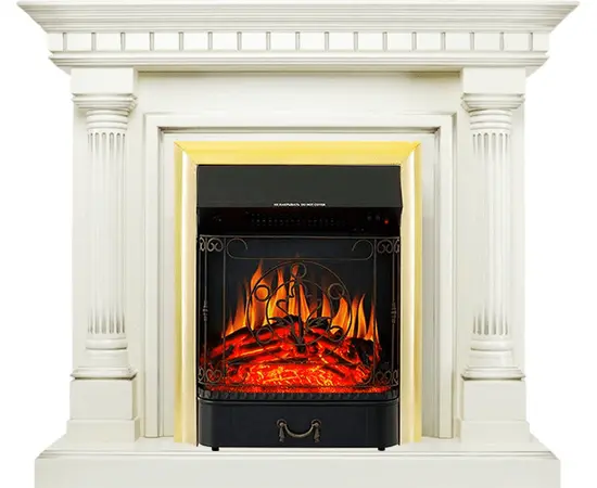 Каминокомплект Royal Flame Dallas Слоновая кость с патиной с очагом Majestic FX Brass
