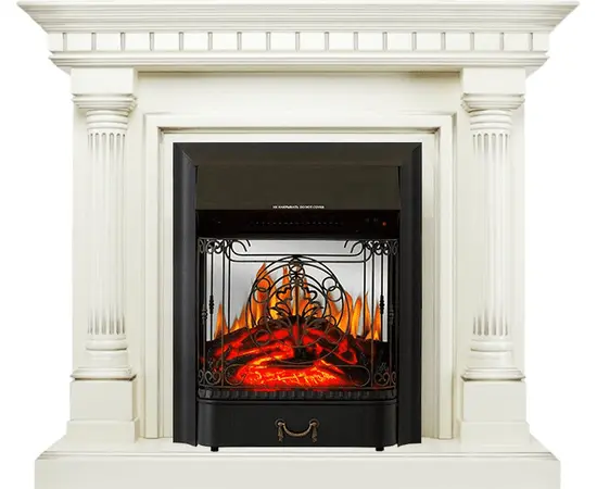 Каминокомплект Royal Flame Dallas Слоновая кость с патиной с очагом Majestic FX M Black Каминокомплект Royal Flame Dallas Слоновая кость с патиной с очагом Majestic FX M Black