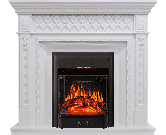 Каминокомплект Royal Flame Alexandria Белый дуб с очагом Majestic FX Black