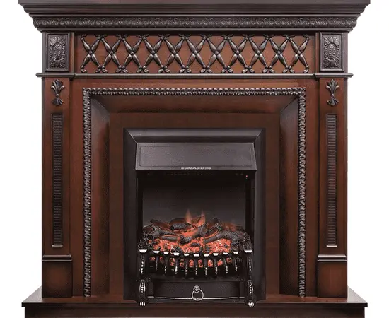Каминокомплект Royal Flame Alexandria махагон коричневый антик с очагом Fobos FX Black Каминокомплект Royal Flame Alexandria махагон коричневый антик с очагом Fobos FX Black
