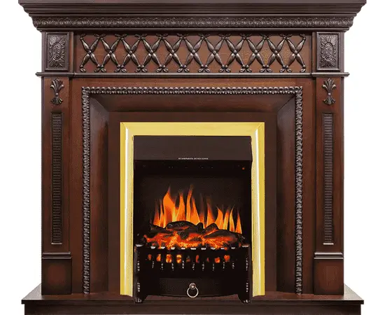 Каминокомплект Royal Flame Alexandria махагон коричневый антик с очагом Fobos FX Brass