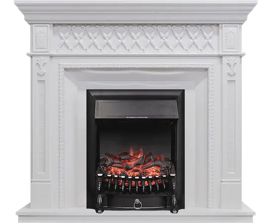 Каминокомплект Royal Flame Alexandria Белый дуб с очагом Fobos FX Black Каминокомплект Royal Flame Alexandria Белый дуб с очагом Fobos FX Black