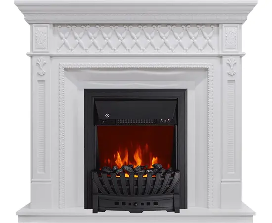 Каминокомплект Royal Flame Alexandria Белый дуб с очагом Aspen Black