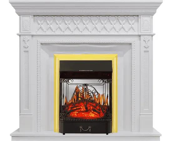 Каминокомплект Royal Flame Alexandria Белый дуб с очагом Majestic FX M Brass Каминокомплект Royal Flame Alexandria Белый дуб с очагом Majestic FX M Brass