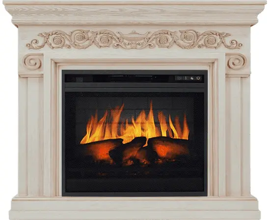 Каминокомплект Royal Flame Athena Слоновая кость с патиной с очагом Vision 23 EF LED 3D FX