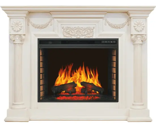 Каминокомплект Royal Flame London Слоновая кость с патиной с очагом Vision 28 EF LED FX