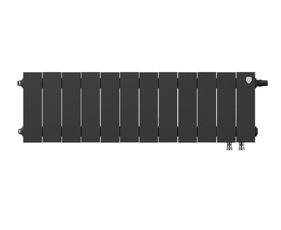 Royal Thermo PianoForte 200/Noir Sable х12 VD, Количество секций вариация радиаторы: 12, Межосевое расстояние (мм): 200, Подключение: Нижнее, Цвет: Чёрный, - 2