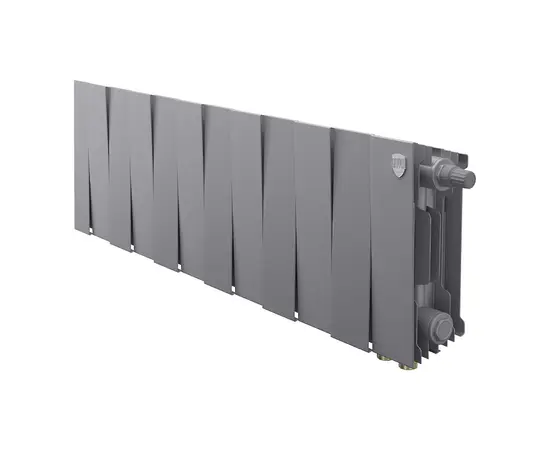Royal Thermo PianoForte 200/Silver Satin х12 VD, Количество секций (шт): 12, Межосевое расстояние (мм): 200, Подключение: Нижнее