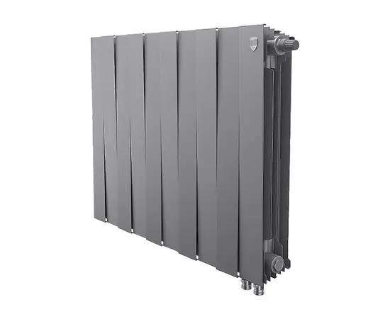 Royal Thermo PianoForte 500/Silver Satin х4 VD, Количество секций (шт): 4, Межосевое расстояние (мм): 500, Подключение: Нижнее
