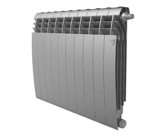 Royal Thermo BiLiner 500 Silver Satin х12 VD, Количество секций (шт): 12, Межосевое расстояние (мм): 500, Подключение: Нижнее