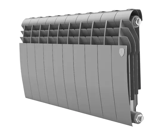 Royal Thermo BiLiner 350 Silver Satin х10, Количество секций (шт): 10, Межосевое расстояние (мм): 350, Подключение: Боковое