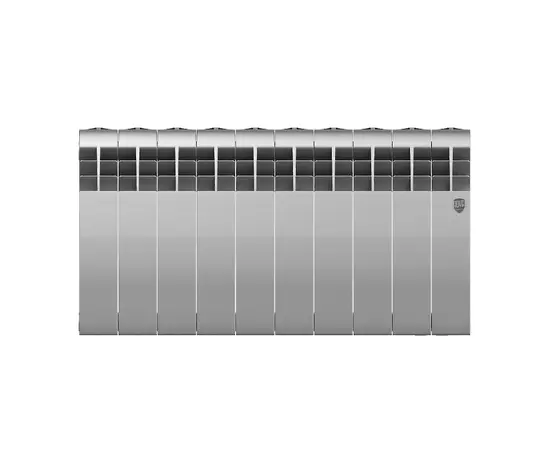 Royal Thermo BiLiner 350 Silver Satin х8, Количество секций (шт): 8, Межосевое расстояние (мм): 350, Подключение: Боковое, - 2