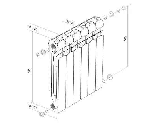 Royal Thermo Indigo 500 2.0 x12, Количество секций (шт): 12, - 6