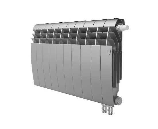 Royal Thermo BiLiner 350 Silver Satin VD х6, Количество секций (шт): 6, Межосевое расстояние (мм): 350, Подключение: Нижнее
