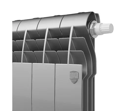Royal Thermo BiLiner 350 Silver Satin VD х10, Количество секций (шт): 10, Межосевое расстояние (мм): 350, Подключение: Нижнее, - 2