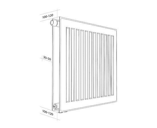 Royal Thermo Ventil Hygiene VH20-300-2800 Silver Satin, Высота (мм): 300, Ширина (мм): 2800, Глубина (мм): 97, - 2