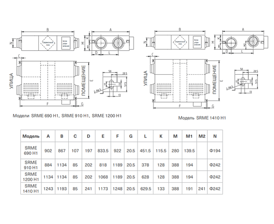 Energolux Rona SRME 910 H1, Производительность (м³/ч): 910, - 4