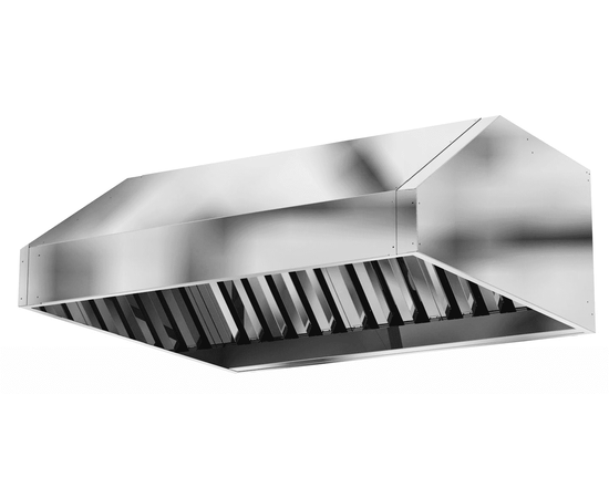 Пристенный вытяжной зонт ZVP-2-800x1600-400, Материал: Оцинкованная сталь, Жироулавливающий фильтр: Есть