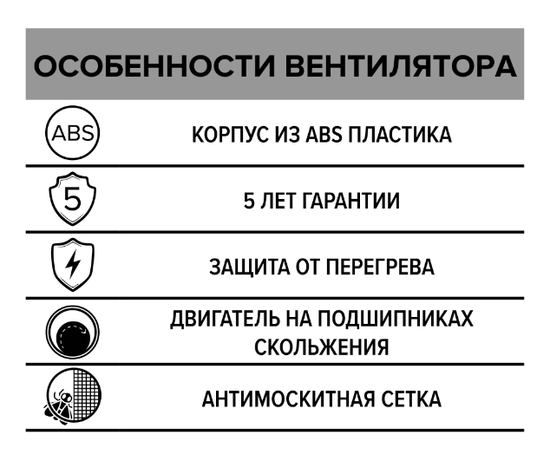 ERA E 100 S, Диаметр: 100 мм, Обратный клапан: Нет, Управление: Выключатель, Таймер и фотодатчик: Нет, - 7