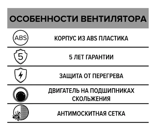 ERA E 125 S, Диаметр: 125 мм, Обратный клапан: Нет, Управление: Выключатель, Таймер и фотодатчик: Нет, - 7