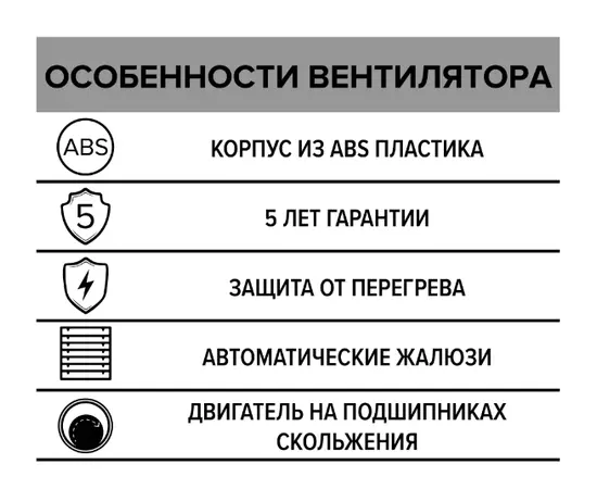 ERA Euro 6A, Диаметр: 150 мм, Обратный клапан: Нет, Таймер: Нет, Датчик влажности: Нет, Автоматические жалюзи: Есть, Управление: Выключатель, - 8