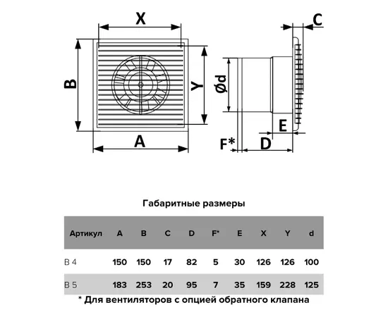 Auramax B 4S C, Диаметр: 100 мм, Обратный клапан: Есть, - 5