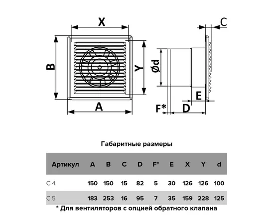 Auramax C 4S, Диаметр: 100 мм, Обратный клапан: Нет, - 5
