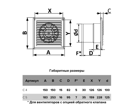 Auramax C 4S C, Диаметр: 100 мм, Обратный клапан: Есть, - 5