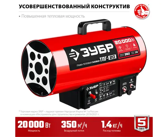 Зубр ТПГ-20, Мощность: 20 кВт