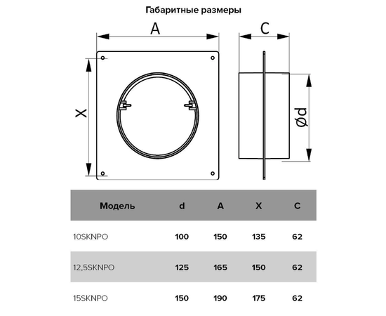 Торцевая площадка Era 10SKNPO, Типоразмер (мм): 100 мм, Элемент воздуховода: Соединитель с пластиной и обратным клапаном, Выберите 2-ой размер для перехода, тройника, врезки (первым всегда идет диаметр большего размера): Не применимо, - 5