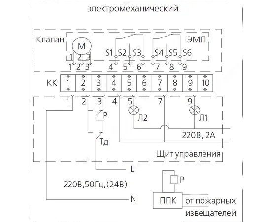 Nevatom KPNO-60-500*300-F2-SN-EM220-04, Типоразмер (мм): 500х300, Привод: Электромагнитный, Предел огнестойкости вариация: EI60, - 4