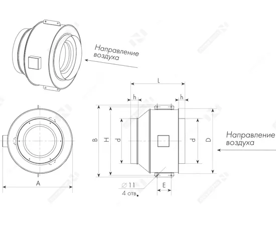 Nevatom VKK-355-4Em, Диаметр: 355 мм, Материал корпуса: Металлический, - 5